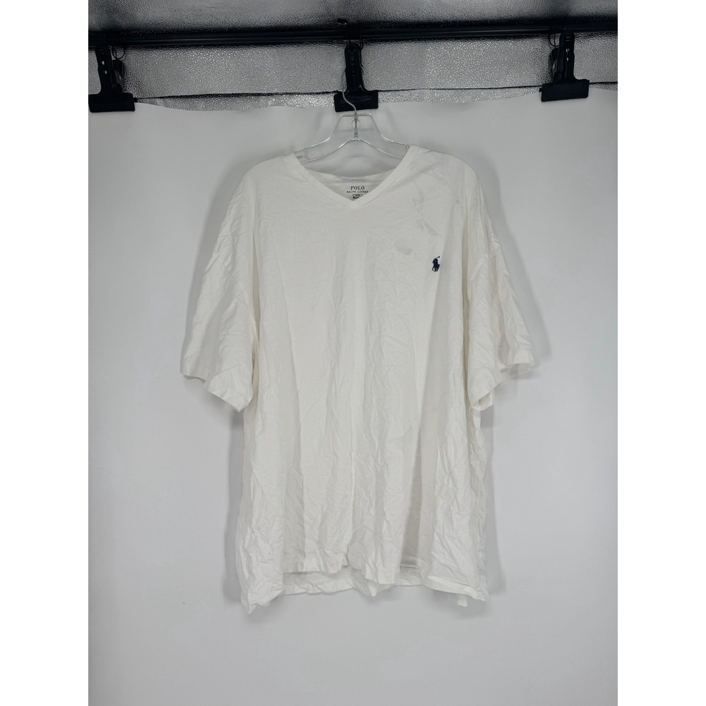 Polo Ralph Lauren T Shirt 2XL Big 2XB 100% Cotton V Neck Pony Logo Undershirt